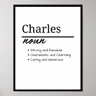 Charles, jongen gepersonaliseerde naam definitie poster