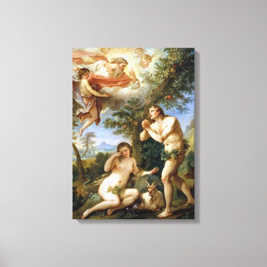 Charles-Joseph Natoire The Rebuke of Adam and Eve Canvas Afdruk (Voorkant)