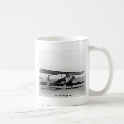 Charles Lindbergh en het vliegtuig Koffiemok (Rechts)