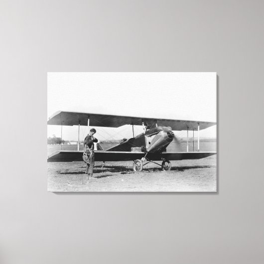 Charles Lindbergh met sergeant Canvas Afdruk (Voorkant)