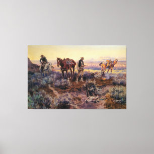 Charles M. Russell betaalt de Fiddler (1919) Canvas Afdruk