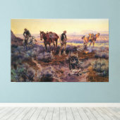 Charles M. Russell betaalt de Fiddler (1919) Canvas Afdruk (Insitu (Houten vloer))