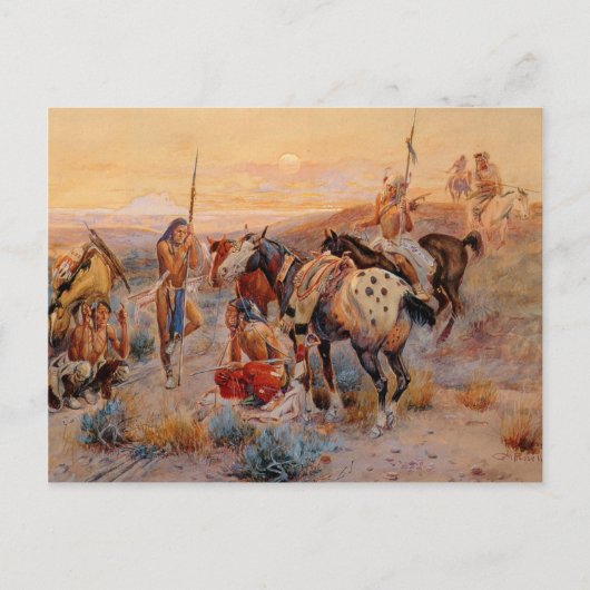 Charles M. Russell's First Wagon Tracks (1908) Briefkaart (Voorkant)