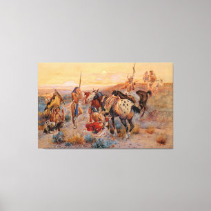 Charles M. Russell's First Wagon Tracks (1908) Canvas Afdruk