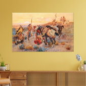 Charles M. Russell's First Wagon Tracks (1908) Canvas Afdruk (Insitu (Woonkamer))