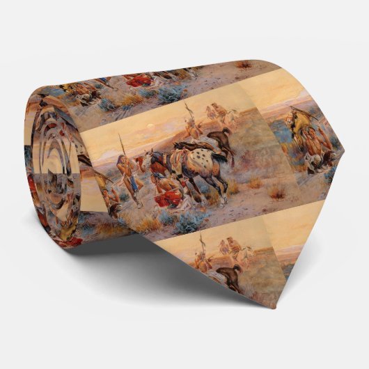 Charles M. Russell's First Wagon Tracks (1908) Stropdas (Opgerold)