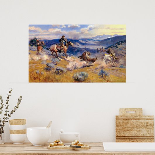 Charles M. Russell's Loops and Swift Horses (1916) Poster (Keuken)
