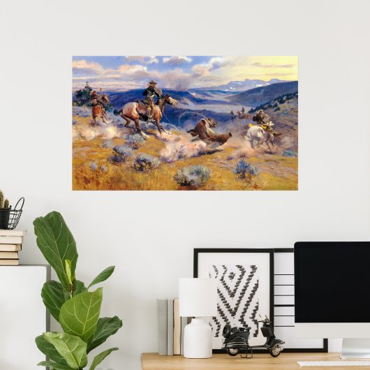 Charles M. Russell's Loops and Swift Horses (1916) Poster (Thuiskantoor)