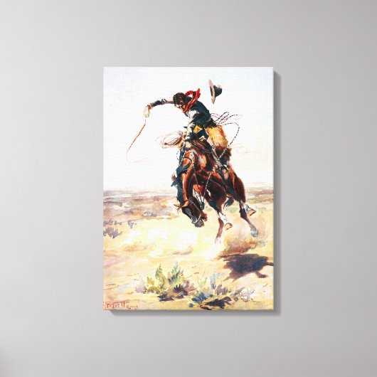 Charles Marion Russell A Bad Hoss Canvas Afdruk (Voorkant)