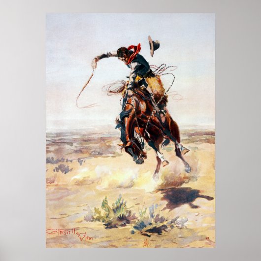 Charles Marion Russell A Bad Hoss Poster (Voorkant)
