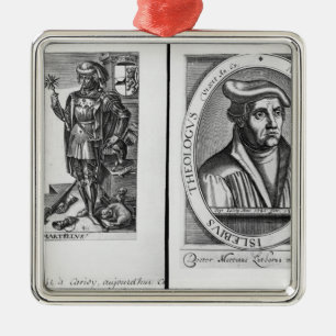 Charles Martel en Martin Luther Metalen Ornament