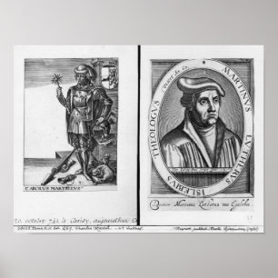 Charles Martel en Martin Luther Poster