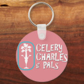 "Charles & Pals" Roze Button Sleutelhanger (Voorkant)