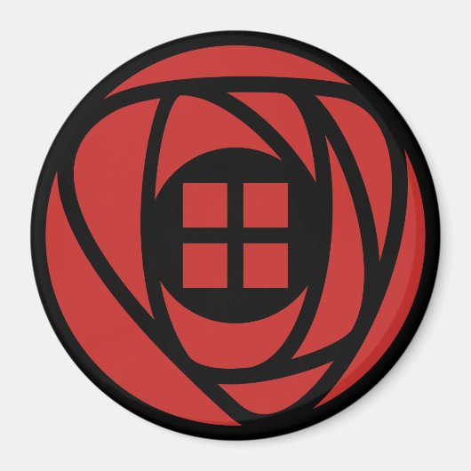 Charles Rennie Mackintosh Arts & Crafts Style Roos Magneet (Voorkant)