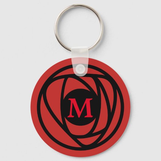 Charles Rennie Mackintosh Arts & Crafts Style Roos Sleutelhanger (Voorkant)