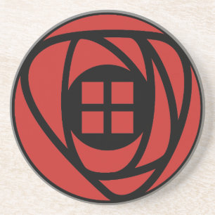 Charles Rennie Mackintosh Arts & Crafts Style Roos Zandsteen Onderzetter