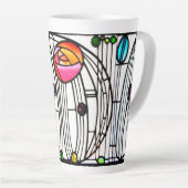 Charles Rennie Mackintosh bloemen ontwerp Latte Mok (Rechterhoek)