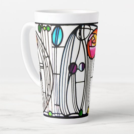 Charles Rennie Mackintosh bloemen ontwerp Latte Mok (Linkerhoek)