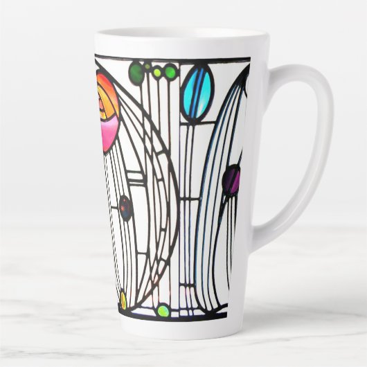 Charles Rennie Mackintosh bloemen ontwerp Latte Mok (Rechts)