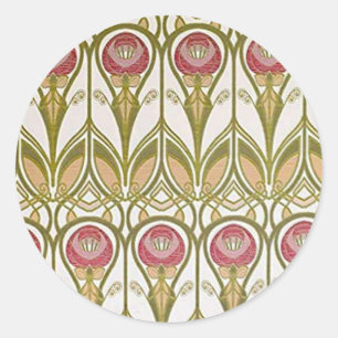 Charles Rennie Mackintosh bloemen ontwerp Ronde Sticker