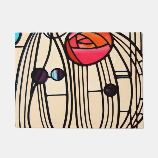 Charles Rennie Mackintosh Glas in lood Deurmat (Voorkant)