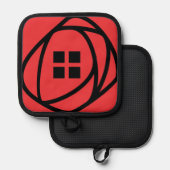 Charles Rennie Mackintosh Red Rose Pannenlap (Voorkant / Achterkant)