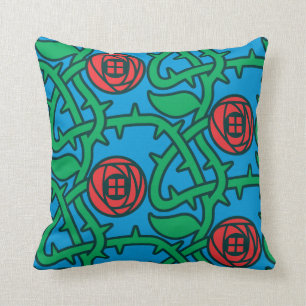 Charles Rennie Mackintosh Roos Pattern Kussen