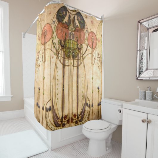 Charles Rennie Mackintosh The Wassail Douchegordijn (In situ)
