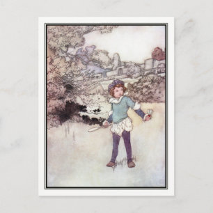Charles Robinson -  jongen die Badminton speelt Briefkaart