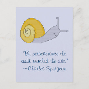 Charles Spurgeon Snail Perseverence Quote Briefkaa Briefkaart