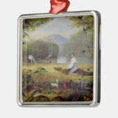 Charles Waterton die een kayman vangt, 1825-26 Metalen Ornament (Links)