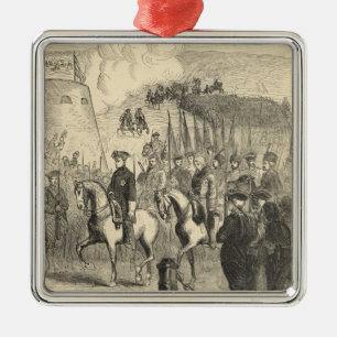 Charles XII van Zweden die Kopenhagen binnenkomt Metalen Ornament