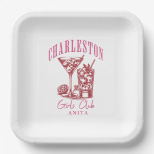 Charleston Bachelorette Custom meisjes club Papieren Bordje