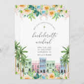 Charleston Bachelorette Invitation et itinéraire (Devant / Derrière)