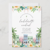 Charleston Bachelorette Invitation Rainbow Row (Devant)