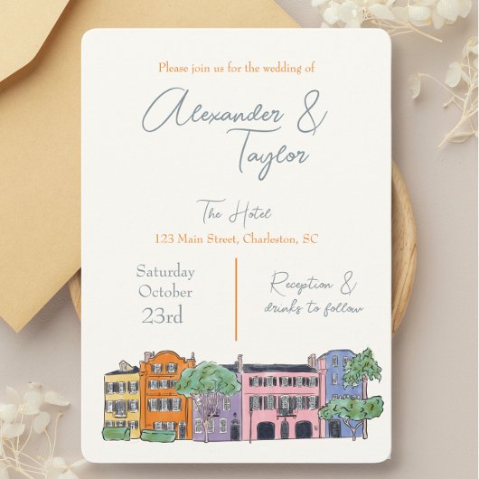 Charleston Caroline du Sud Invitations de mariage