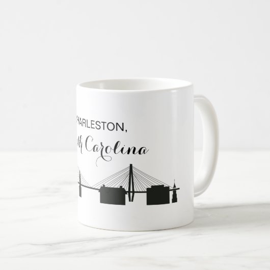 Charleston Caroline du Sud Skyline Coffee Mug (Devant droit)
