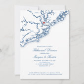 Charleston Carte Marine Bleu Mariage Dîner de répé (Devant)
