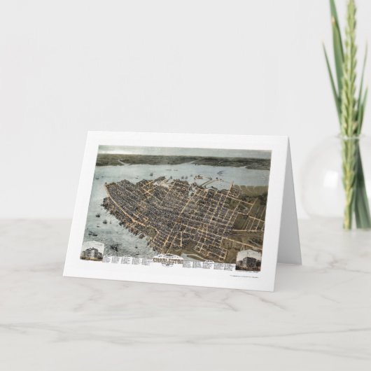 Charleston, carte panoramique de Sc - 1872 (Devant)