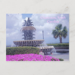 Charleston, carte postale et fleurs SC