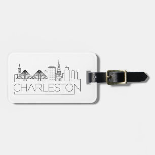 Charleston City Stylized Skyline Bagagelabel