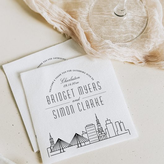 Charleston Deco Skyline | Weddenschap Napkins Servet
