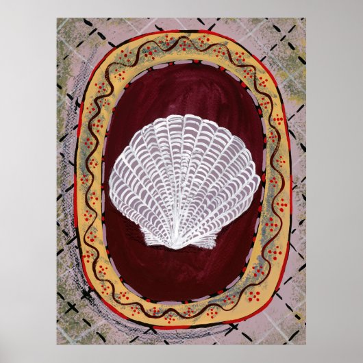 Charleston Farmhouse Shell Impression mur pendage (Devant)