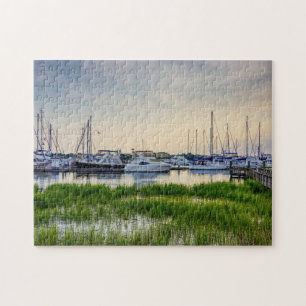 Charleston Harbor Boats Sunset Legpuzzel