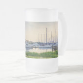 Charleston Harbour Boats Sunset Frosted Mug (Devant droit)