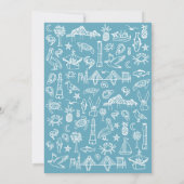 Charleston Hotel Skyline in blauw De datum opslaan Save The Date (Achterkant)