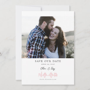 Charleston Hotel Skyline in Roze Save the Date