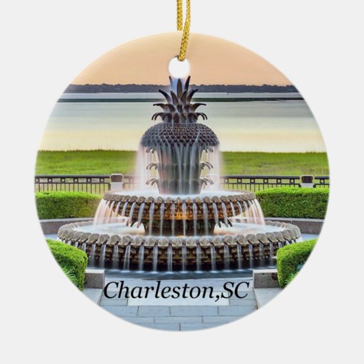 Charleston-kerstversiering, ananasgier, keramisch ornament (Voorkant)