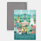 Charleston koelkastmagneet magneet (Voorkant / Achterkant)