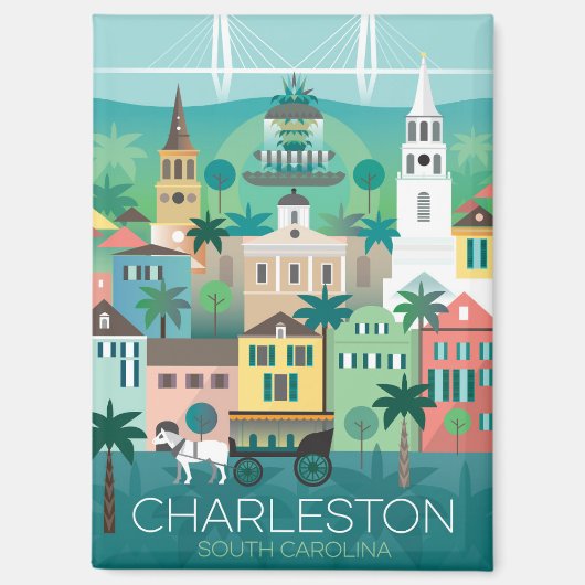 Charleston koelkastmagneet magneet (Voorkant)